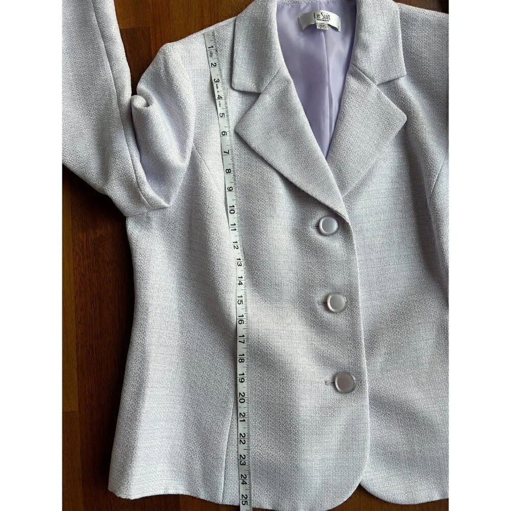 Le Suit 2-Piece Skirt Suit, English Garden Lilac, Detachable Flower, 16W